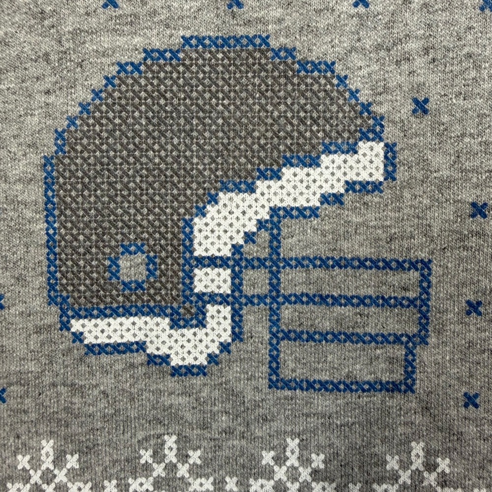 Gildan Dallas Football Ugly Christmas Sweater Sweatshirt Gray Mens Large - Picture 6 of 7
